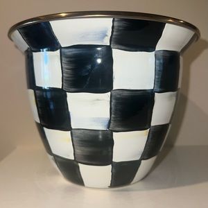 Mackenzie Childs Courtly Check Large Flower Pot NEW